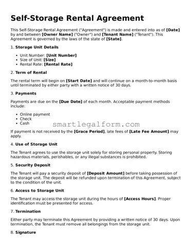 Attorney-Approved Self-Storage Rental Agreement Form