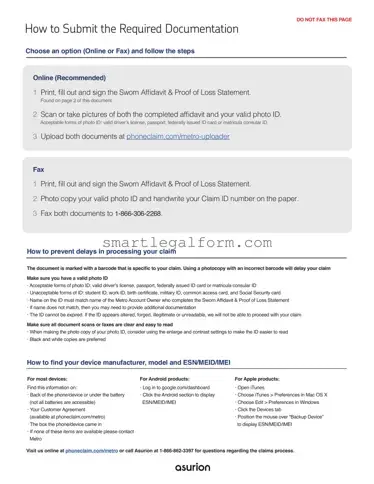 Free Asurion F-017-08 MEN Form
