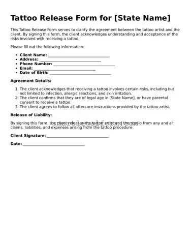 Attorney-Approved Tattoo Release Form