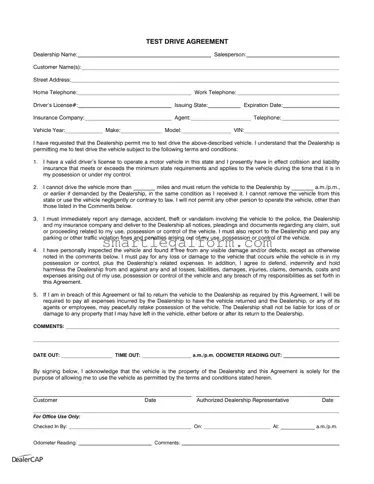 Free Test Drive Form