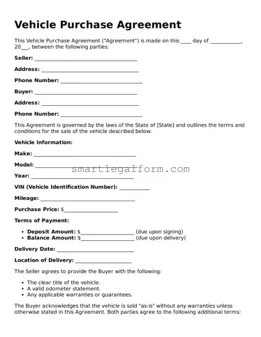 Attorney-Approved Vehicle Purchase Agreement Form