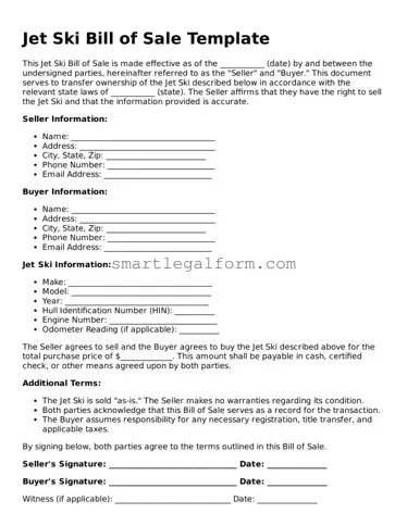 Attorney-Approved Jet Ski Bill of Sale Form