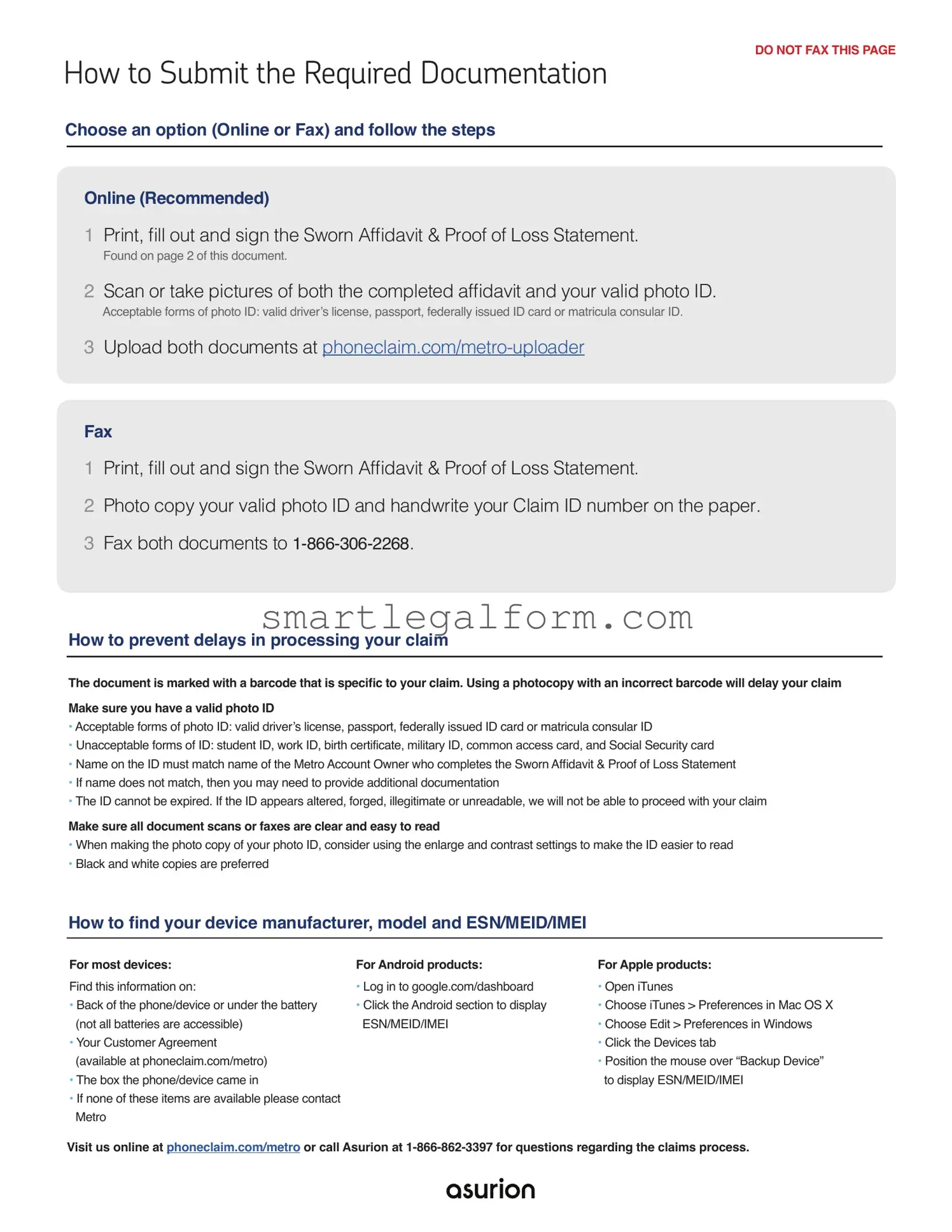 Free Asurion F-017-08 MEN Form