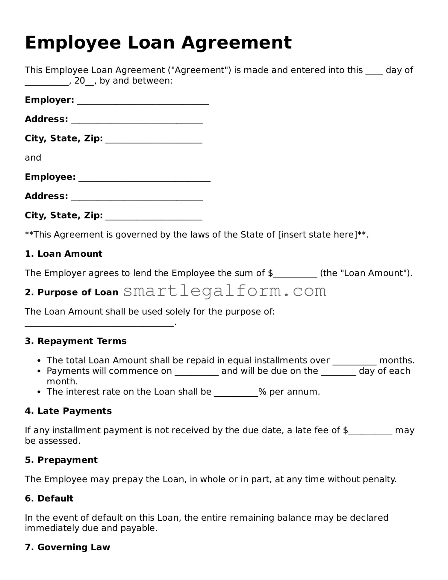 Attorney-Approved Employee Loan Agreement Form